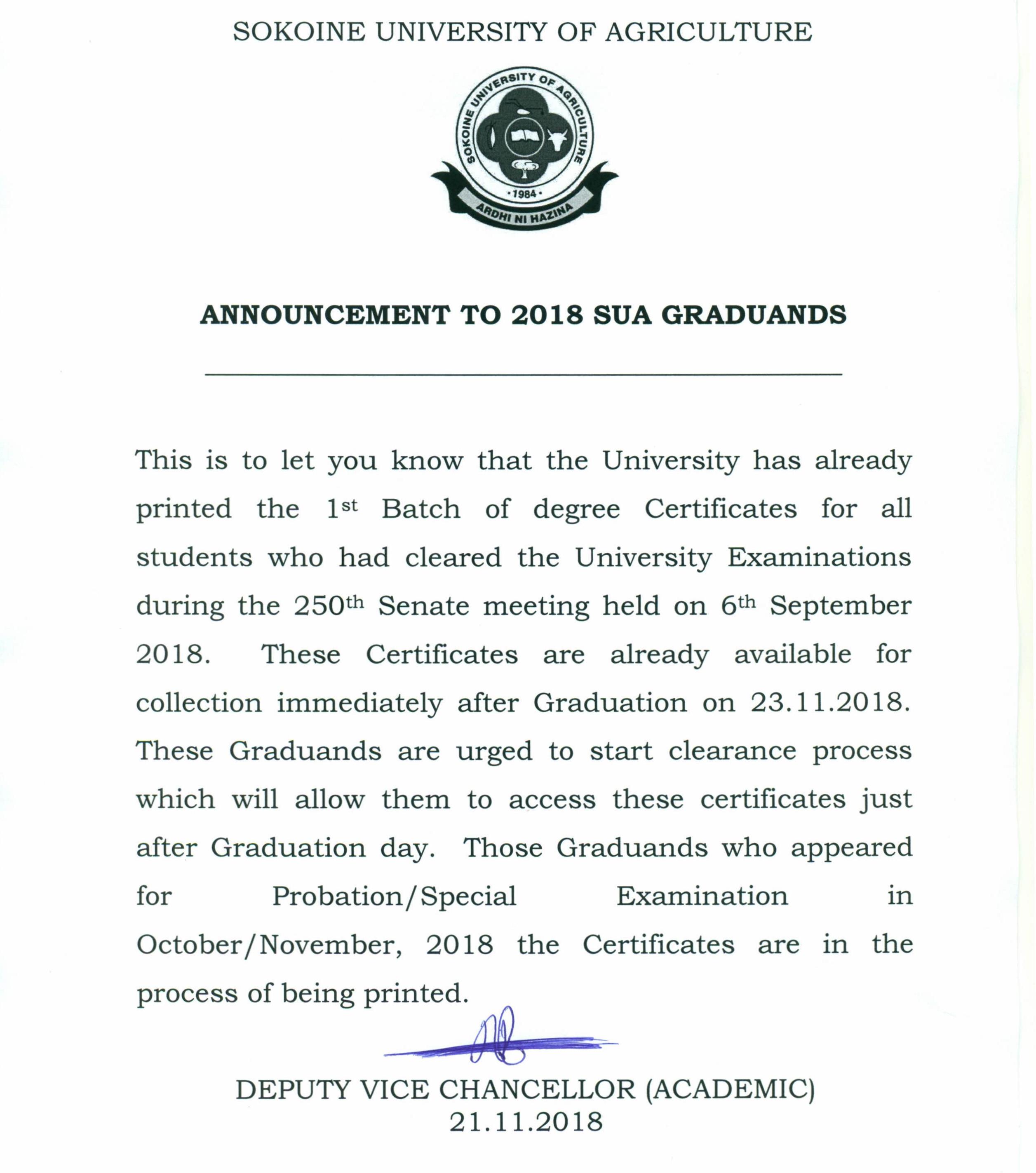 Graduands clearance