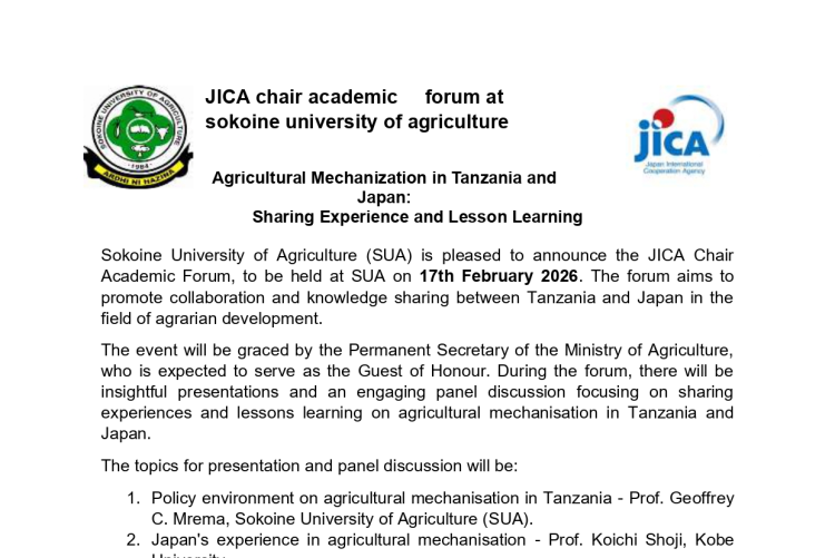 Agricultural Mechanization in Tanzania and Japan:  Sharing Experience and Lesson Learning